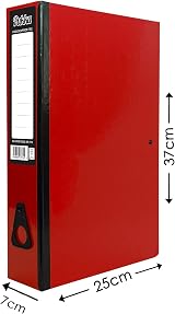 ED Pukka Foolscap A4 Glossy Box Files 70mm Spine Red with Clip & Lock view 3