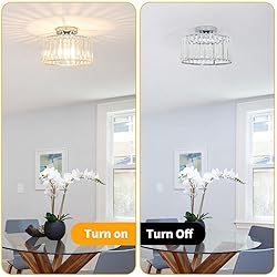 Crystal Ceiling Light Fixture, Chrome Close To