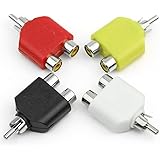 RHX 4x RCA Y Splitter Adapter 2Female to 1Male For Audio Video AV TV Cable Convert