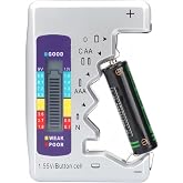 AUNMAS Digital Battery Tester with LCD Display, Universal Battery Capacity Analyzer and Checker for AA/AAA/C/D/9V 1.5V Batteries