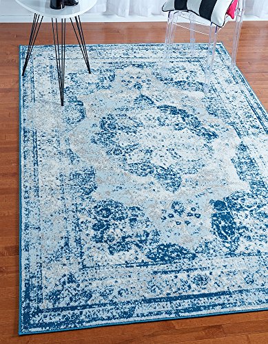 Unique Loom Sofia Collection Blue 5 x 8 Area Rug (5' x 8')