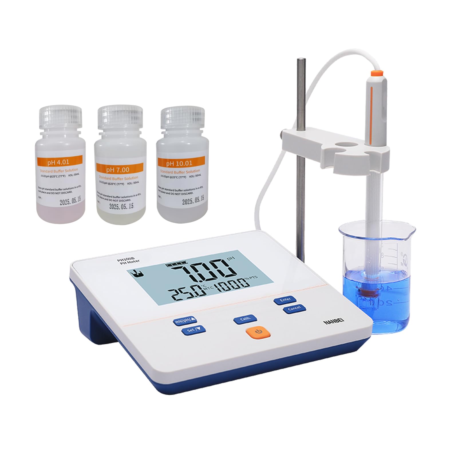 Photo 1 of NANBEI Instruments,Lab Benchtop pH Meter kit,1-2Points Auto Calibration,0.01 pH Accuracy,Digital Bench Top pH Meter and Electrode,6.0 inch High Definition Screen(PH100B)
