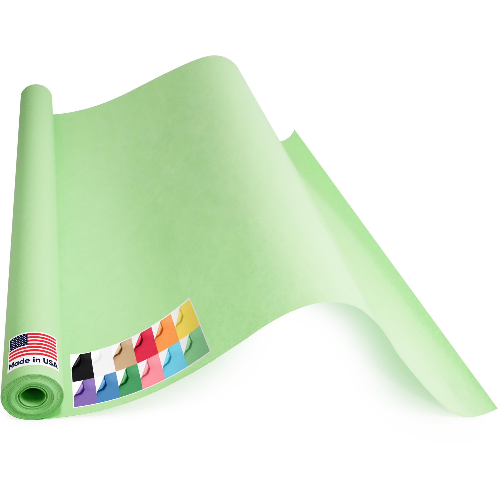 Paclord USA Made 36" x 1200" Light Green Paper Roll, 45 lbs Thickness, Kraft Paper for School, Bulletin Board, American Quality Colored Kraft Paper Roll - Non-Toxic, Odorless, Safe for Kids Image