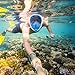 ORSEN Newest Snorkel Mask Foldable 180 Panoramic View Free Breathing Full Face Snorkeling Mask with Detachable Camera Mount, Dry Top Set Anti-Fog Anti-Leak for Adults & Kids (White Blue, L/XL)