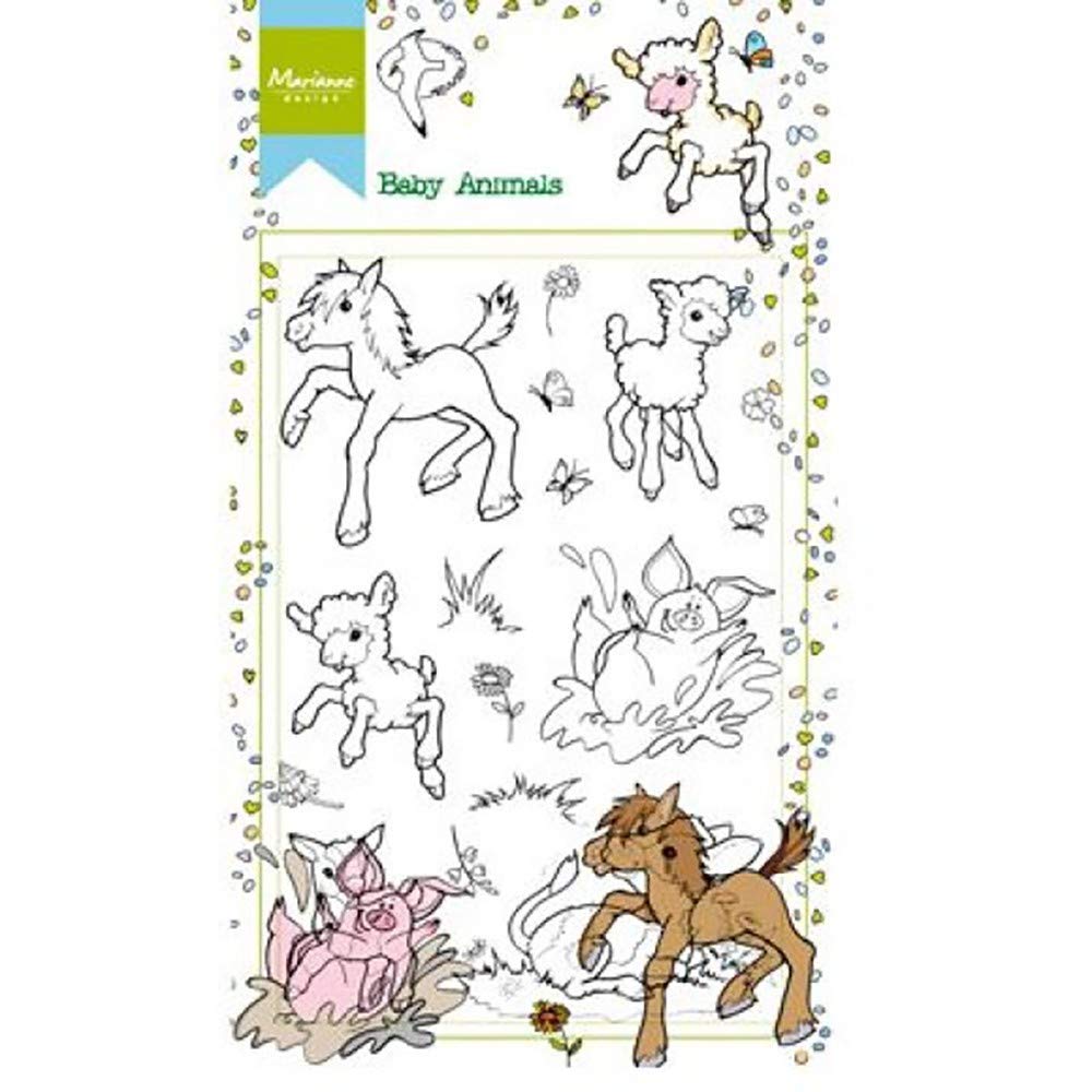 Marianne Design Hetty's Baby Animals Clear Stamp Set, Synthetic Material, 18.6 x 10.9 x 0.4 cm
