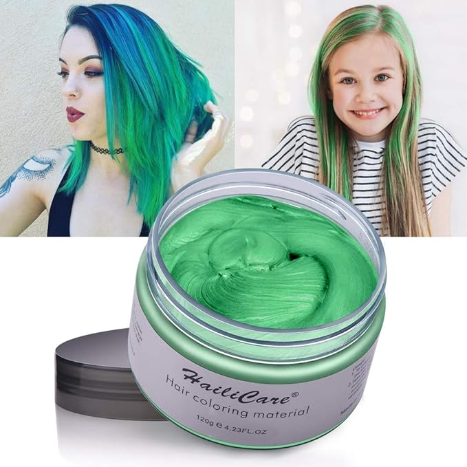 Green Colour Hair Wax 120g, HailiCare Temporary Hair Dye Wax, Men Women