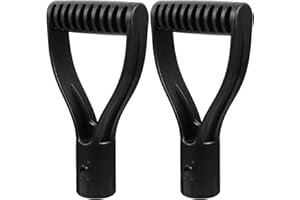2pcs D Shaped Plastic Grip Shovel Handle Replacement, Black, 7.20 * 3.81 * 1.45inch, Easy to Install and Use, Lightweight and