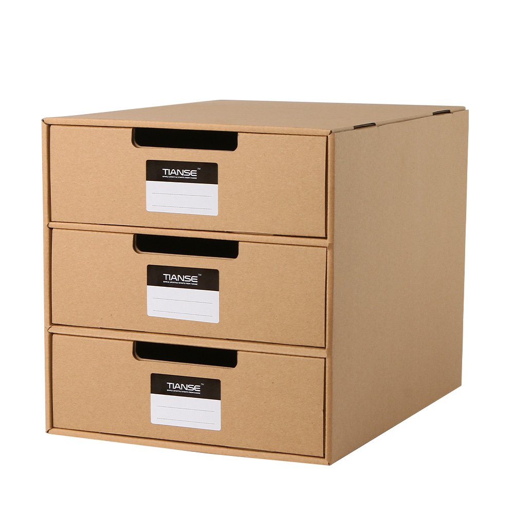 80 Off Tianse 3 Tier Kraft Paper File Drawer Cabinet Book Bins