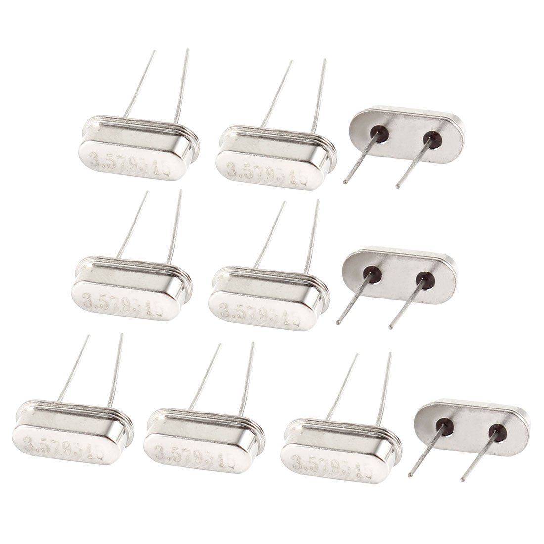 sourcing map 10 Pcs HC-49S DIP Quartz Crystal Oscillator 3.579MHz 3.579M Hz