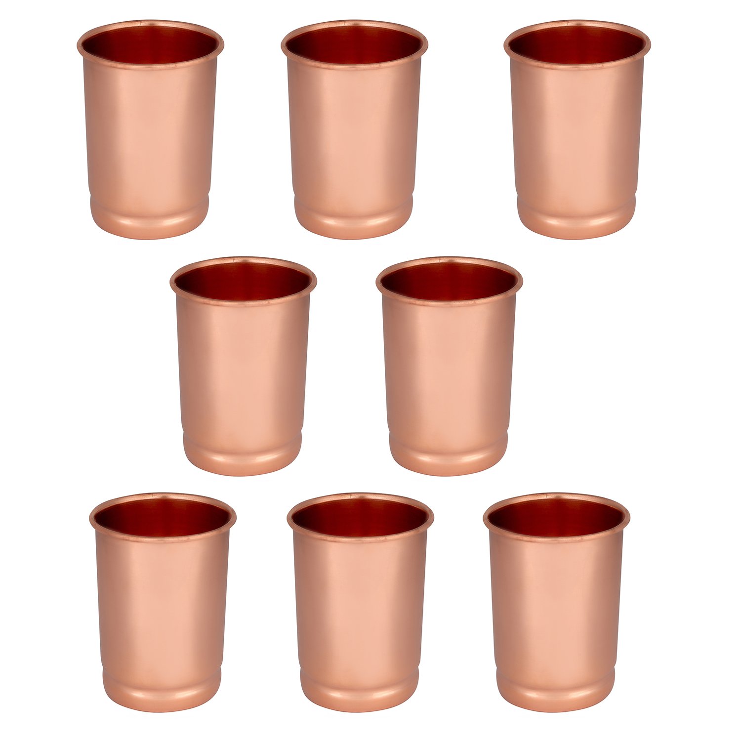 Zap Impex Pure Copper Plain Glasses Moscow Mule Tumbler (Set of 8)