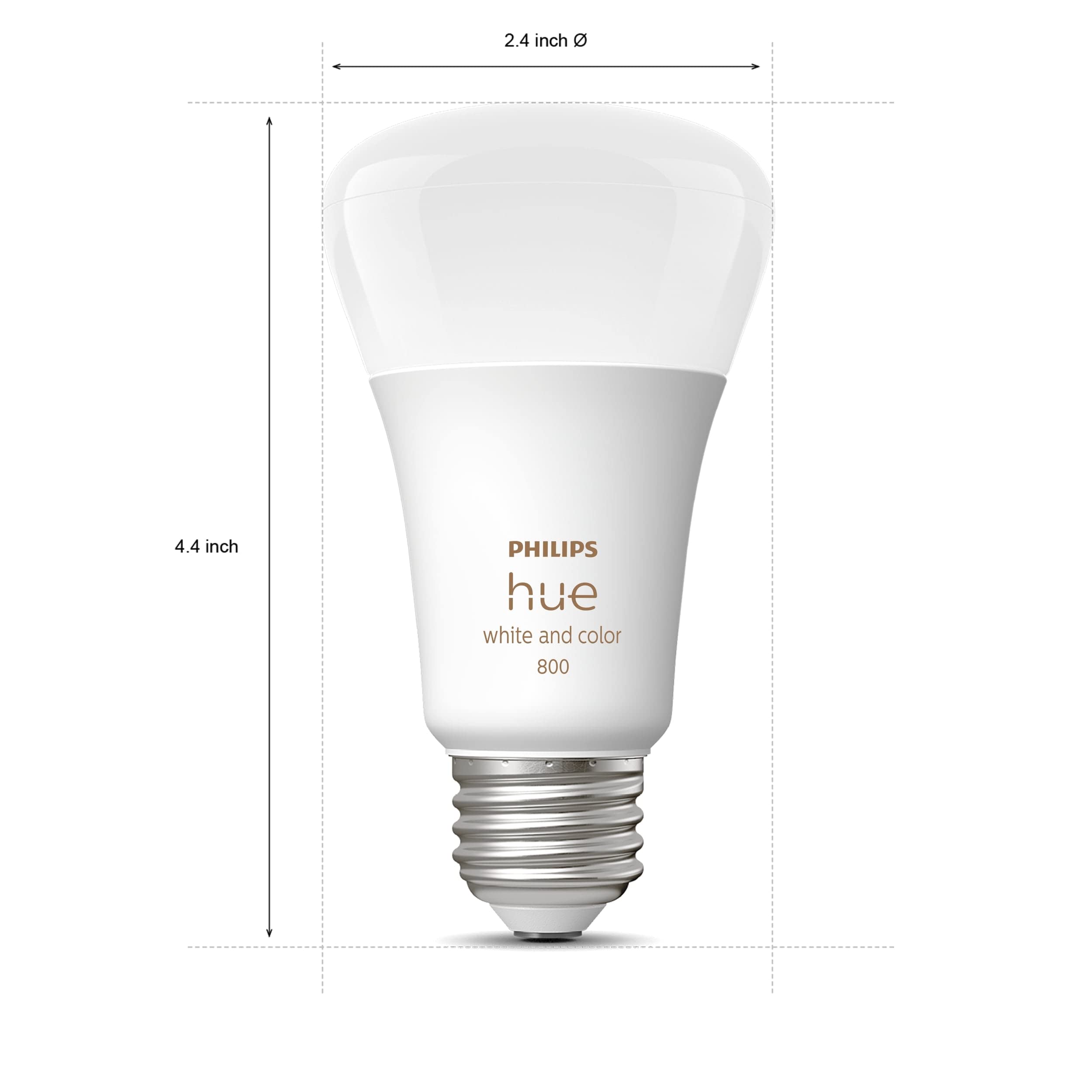 Philips Hue Smart 60W A19 LED Bulb - White and Color Ambiance Color-Changing Light - 2 Pack - 800LM - E26 - Indoor - Control with Hue App - Works with Alexa, Google Assistant and Apple Homekit - View 2
