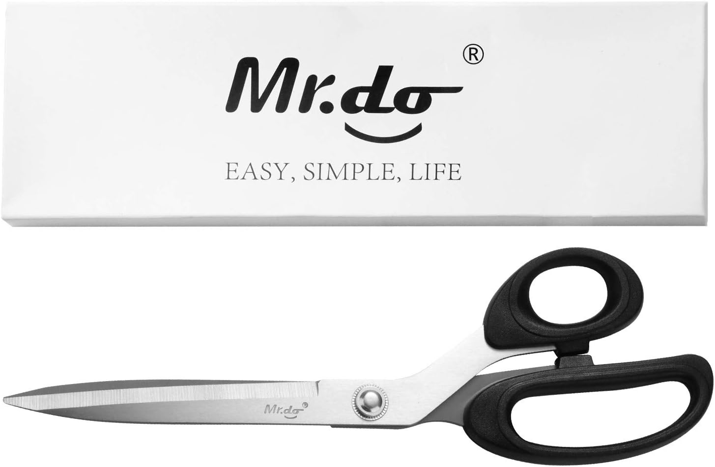 Mr.do Fabric Scissors Textile with Ultra Sharp Blades and Comfort Grip Handles for Cutting Clothes Leather Paper All-Purpose for Sewing Arts Crafts Home Office School Stainless Steel 10 Inch