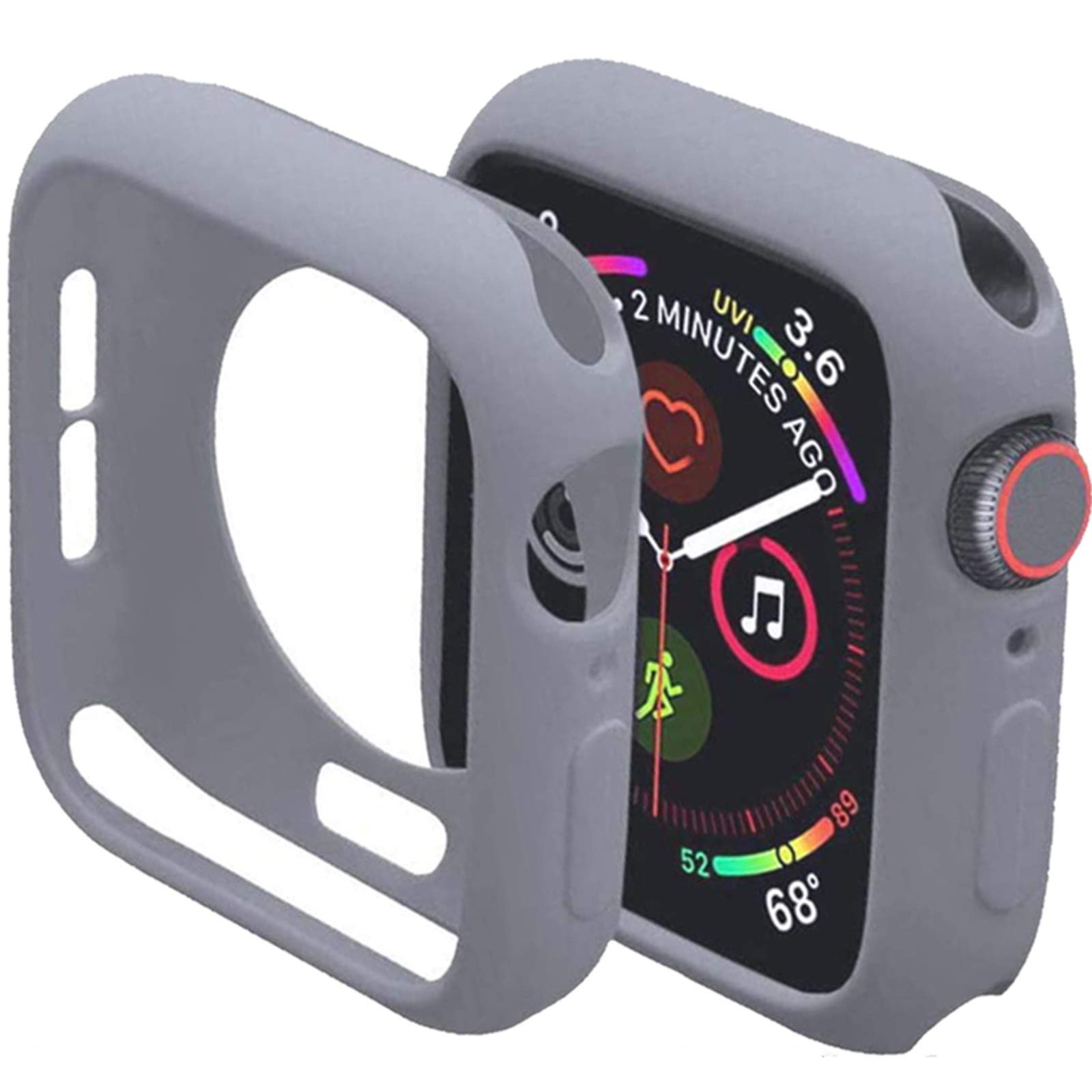 Miimall Compatible with Apple Watch Series 6/SE/5/4 40mm Soft TPU Shockproof Protective Case Cover for Apple Watch Series 5/4 Light Grey — image 1
