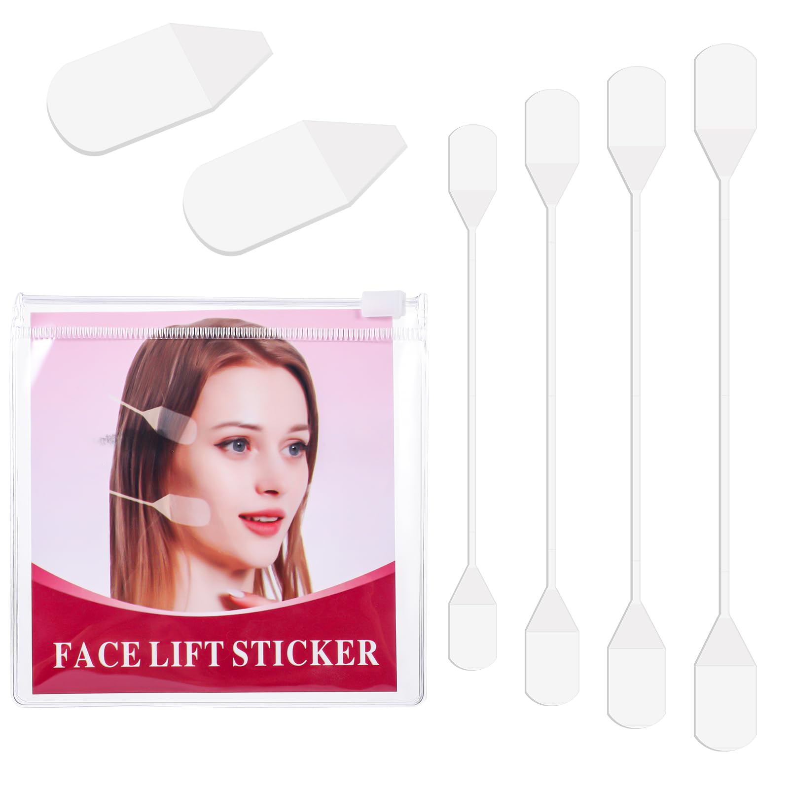 Photo 1 of Face Lift Tape Invisible, Instant Face Tape 24Pcs Face Lift Sticker Ultra-thin Invisible Face Tape for Face with Bands, Adhesive Lifting Patch Face Lifting Band Neck and Eye Lift Tape for Women Ladies