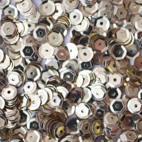 5mm CUP SEQUINS Silver Loose sequins for embroidery, applique, arts, crafts, and embellishment.