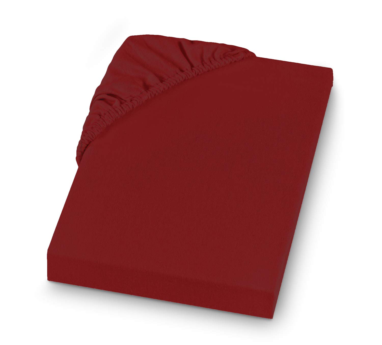 SETEX Fitted Sheet, Flannelette, DarkRed, 90 x 200