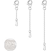 Sterling Silver Extenders Chain Necklace Extension Chains for Jewelry Making(1 2 3 inch)