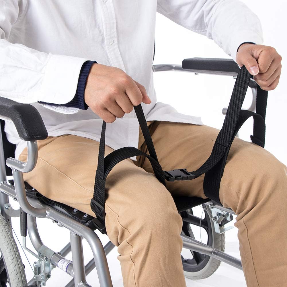 Fushida Patient Thigh Lifter with 2 Hands & 2 Legs Hoops, Medical Leg Lifter Harness for Lifting, Moving, Transferring, Secure Leg Lifter Strap for Hip Replacement & Wheelchair (Black, F102): Health & Personal Care