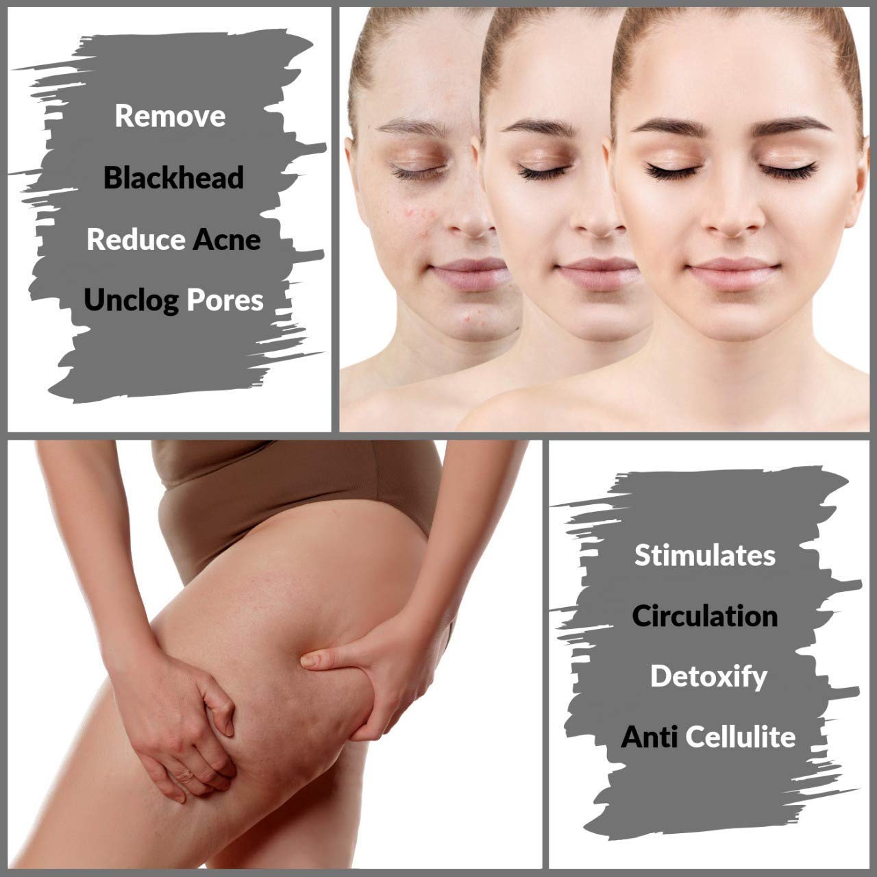 Natural and Organic Face and Body Natural Dead Sea Mud Mask with 23 Dead Sea Minerals and Honey- Best Used As Blackhead Minimizer, Natural Pore Reducer, Dry and Oily Skin and for Acne. (10.6 OZ)