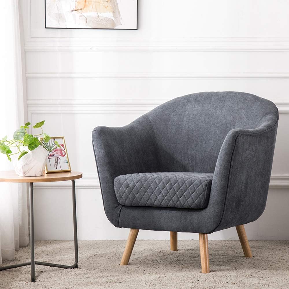 Warmiehomy Lovely Chair Velvet Fabric Tub Chair Armchair for Living