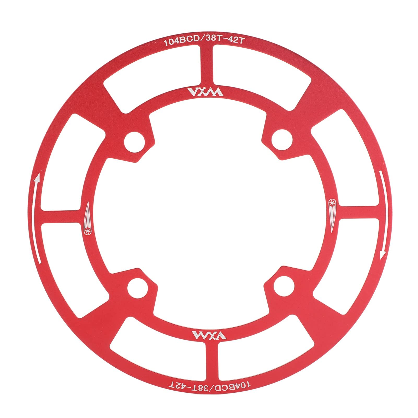 Dilwe Bike Sprockets Cranksets Guard, BCD/ 104mm/4.1in, 38T-42T Aluminum Alloy Bike Chain Guard Protector for BikesBicycles and spare parts