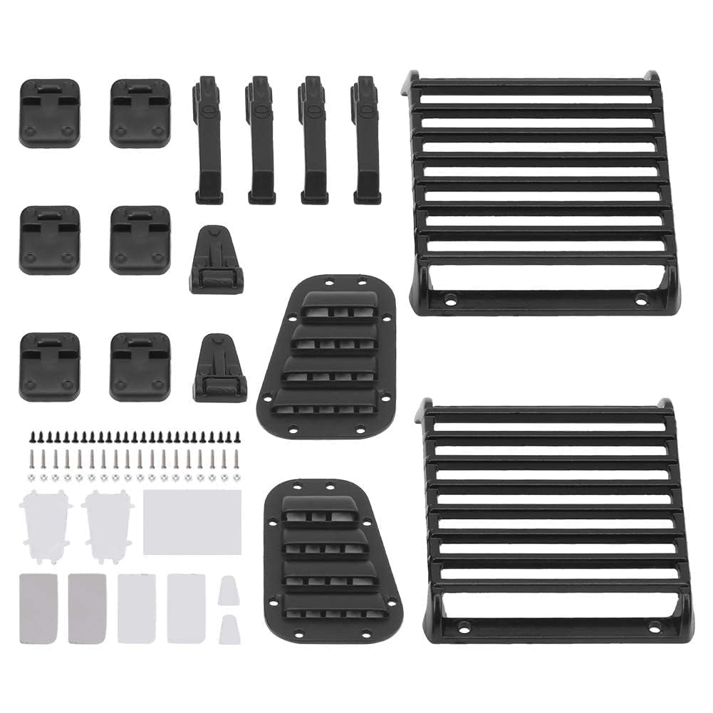 VBESTLIFE RC Car Decoration,Front Lamp Guard Intake Grille Door Engine Cover Hinge Decor Fit for Defender 1/10 RC Crawler Car