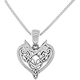 Jewelry Trends Small Celtic Heart Sterling Silver Pendant Necklace 18"