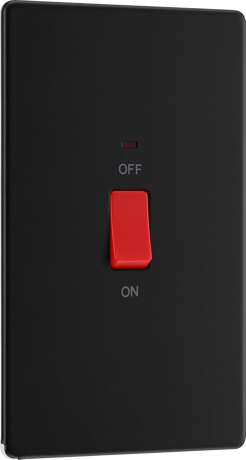 British General BG 45A Cooker Switch LED Indicator Screwless Flatplate Matt