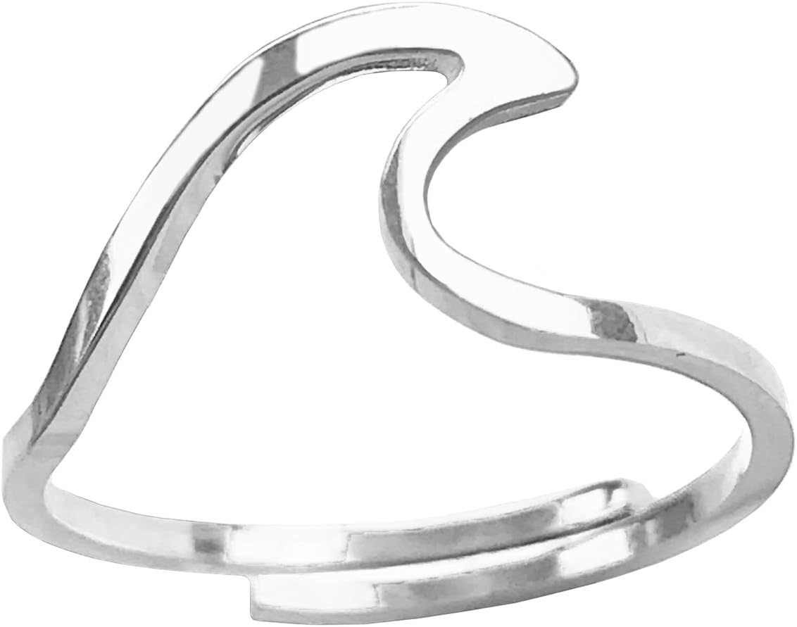 Ocean Wave Ring Surfing Ring Sea Surfer Hawaii Circle Beach Jewelry (Gold, Silver, Rose Gold)