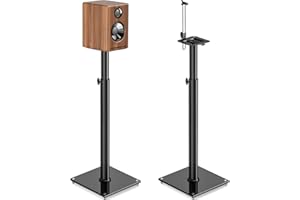TVON Speaker Stand Height Adjustable from 32"-43" Bookshelf Speaker Stand Pair for Satellite Speakers with 360° Swivel, Ideal for Home Theater and Music Studio, Set of 2 for Bose Polk JBL Sony Yamaha