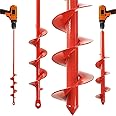 MAXCCINO Auger Drill Bit for Planting Set of 2, Garden Ground Earth Spiral Drill Bit for 3/8" Hex Drive Drill, for Post Hole Digger Bulb Bedding Digging Plant Rapid Planter