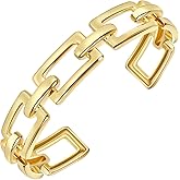 CAIYUNELEX Gold Cuff Bracelets for Women 18K Gold Plated Geometric Aesthetics Bracelet - Adjustable Stylish Chunky Gold Bangles Premium Quality Women’s Jewelry Gifts for Her
