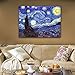 Wieco Art Starry Night Canvas Prints Wall Art by Van Gogh Classical Famous Artwork Huge Size Modern Blue Impressionist Sky Star Pictures Paintings for Living Room Bedroom Home Decorations
