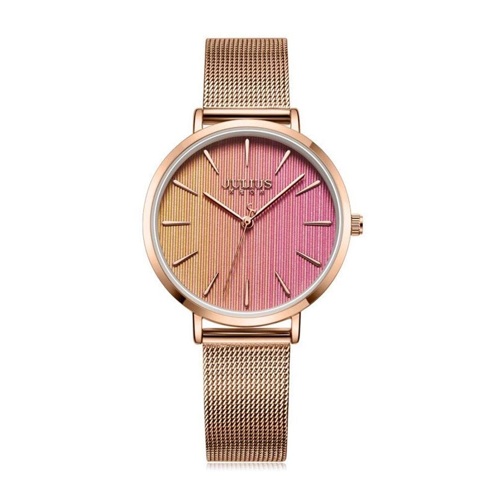 ZJYSM Julius New Simple Color Face Fashion Lady Quartz Watch Waterproof (Color : A, Size : 32mm)