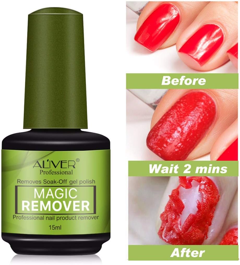 FINEjuyudd 15 ML Gel Polish Burst Magic Remover Off Nail Gel Nail Degreaser Cleaner Base Ma