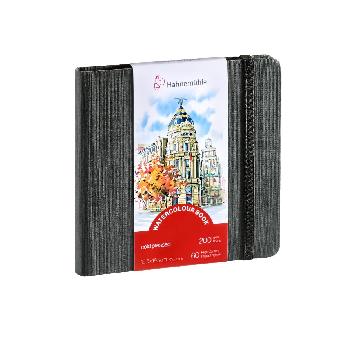 Hahnemühle Watercolour Book, 200 g/m², Fine Grain, 30 Sheets, Natural White, 19.5 x 19.5 cm