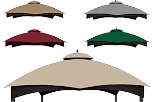 SCOCANOPY Light Beige Replacement Top Compatible with Lowe's Allen Roth 10X12 Gazebo Model #GF-12S004B-1/#GF-12S004BTO/#TPGAZ17-002C