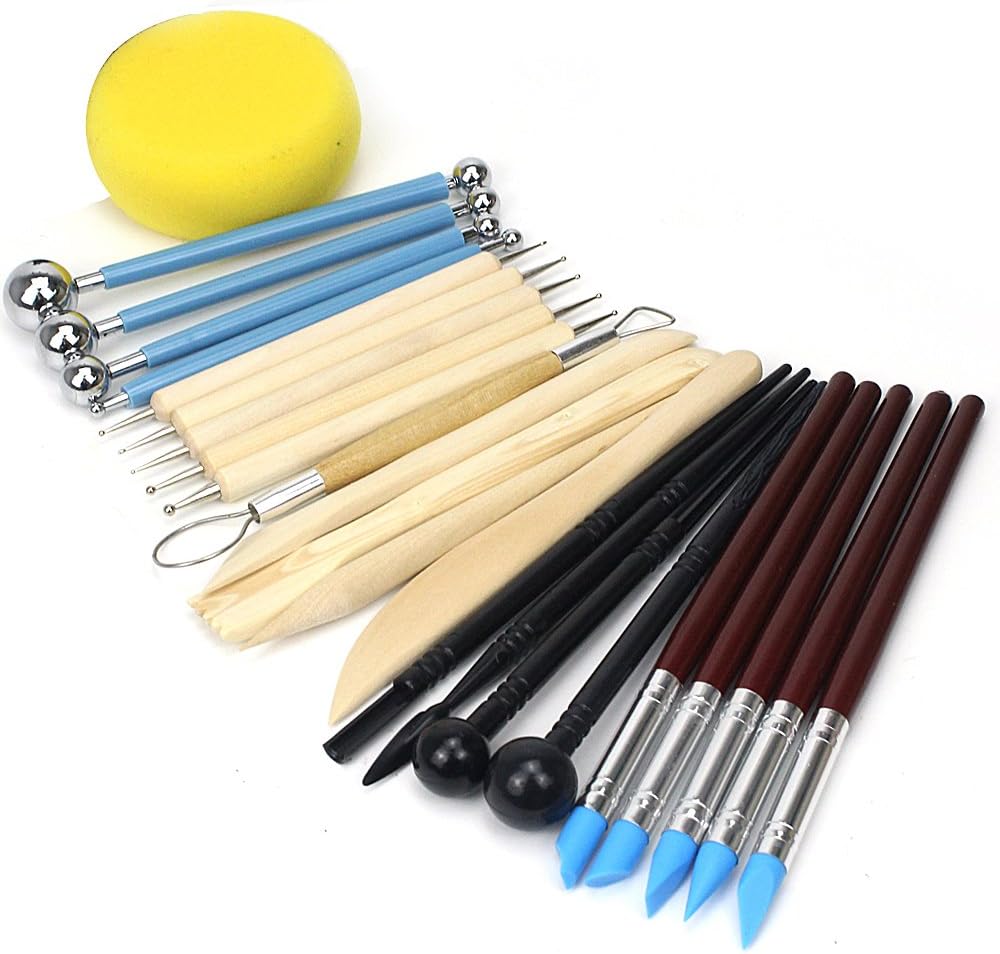 SERONLINE 24pcs Polymer Clay Tools Ball Stylus Dotting Tools, Modeling Clay Sculpting Tools Set Rock Painting Kit for Sculpture Pottery