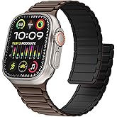 MUIPIK Magnetic Silicone Watch Band Compatible with Apple Watch 44mm 45mm 49mm 46mm 42mm 41mm 40mm 38mm bands Women Men, Soft Sport Strap for iWatch Series11 10 9 8 7 6 5 4,ULTRA3 2,SE3 2 1