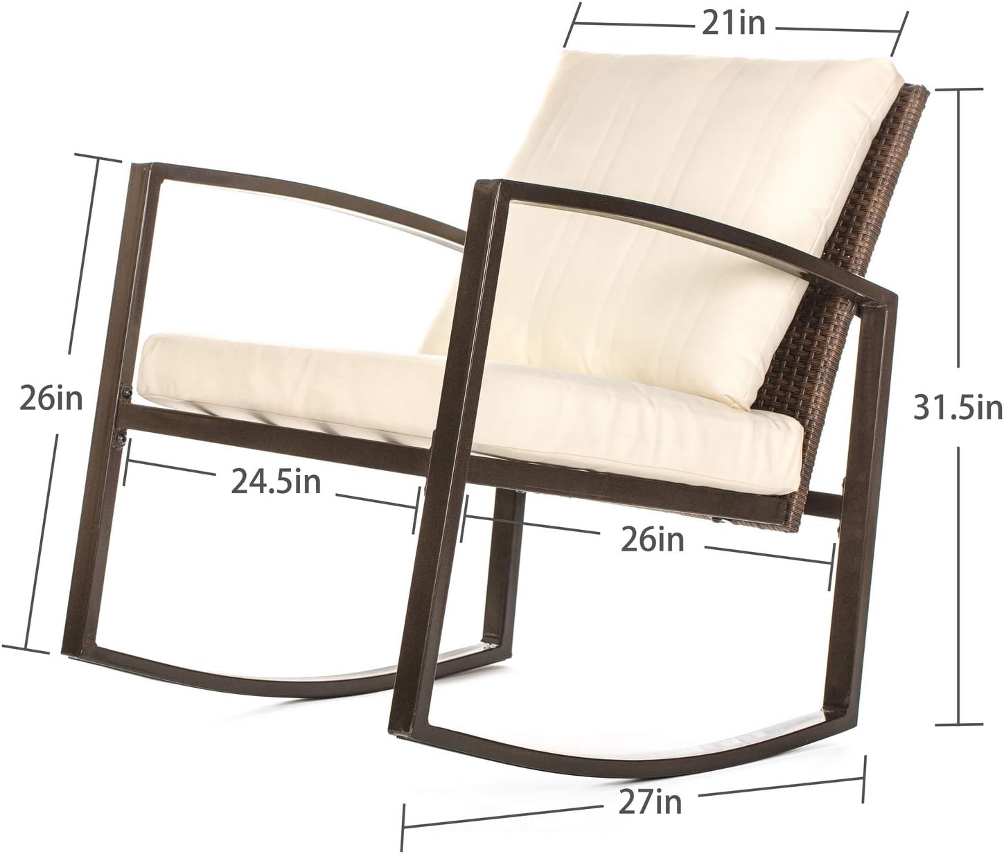 W Unlimited Rocker 3 PCs Furniture Set, Brown: Furniture & Decor