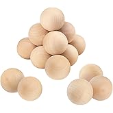 15 Pack 2.36 Inch Unfinished Wooden Balls, Wooden Round Ball, Natural Round Hardwood Balls, Wood Spheres for Crafts and DIY Projects and Decorations
