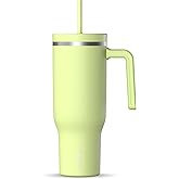 Hydrapeak Voyager 40 Oz Stainless Steel Tumbler with Handle, Insulated Water Bottle With Straw & Lid, Cupholder Friendly Reusable Travel Mug (Citrus)