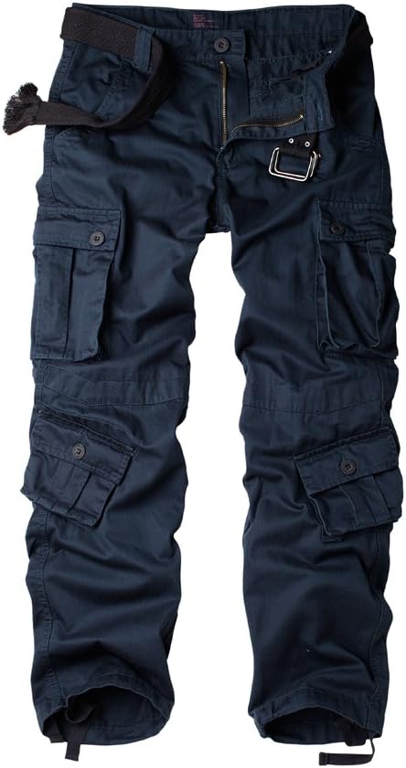 Men's Cotton Casual Military Army Cargo Combat Work Pants with 8 Pocket
