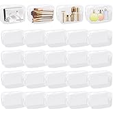 Tbestmax 24 Pack Clear Cosmetic Bags Makeup Bags Portable Waterproof Travel Toiletry Bags Organizer Small White, 5.9" L x 2.8" x 4.1"H