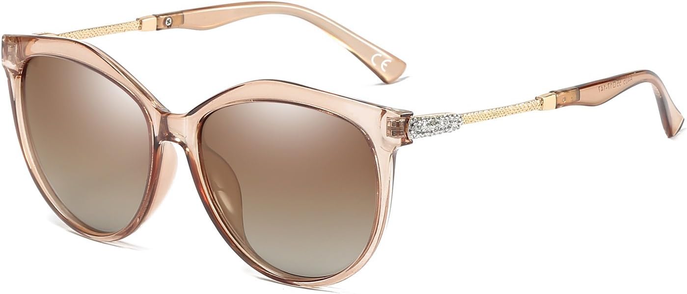 VeBrellen Women's Polarized Sunglasses UV Protection Eyewear Transparent Frame