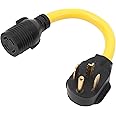 ONETAK NEMA 14-30P to L14-30R 120V/240V 30 Amp 4 Prong Male Plug to Twist Lock 4 Prong Female Outlet Receptacle Welder Generator Dryer EV Charger Power Cord Adapter Adaptor