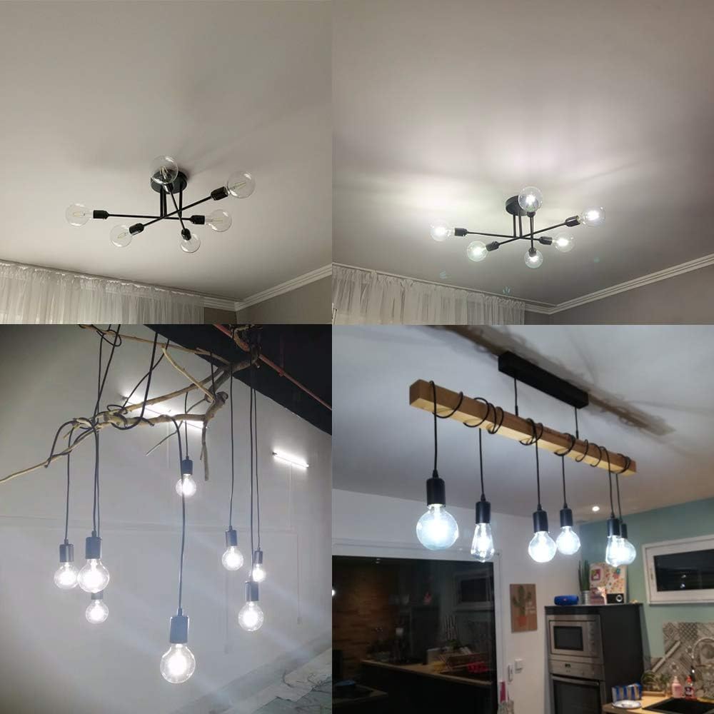 WULUN LED E27 Edison Screw Globe G80 Bulb 4W, Equivalent 40W, Clear Filament Glass, 6500K Cool White, 400 Lumen - Image 4