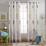 Melodieux Hot Air Balloon Window Thermal Insulated Grommet Top Curtains for Kids Room, 52 by 84 inch, Cream White (1 Panel)
