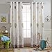 Melodieux Hot Air Balloon Window Thermal Insulated Grommet Top Curtains for Kids Room, 52 by 84 inch, Cream White (1 Panel)