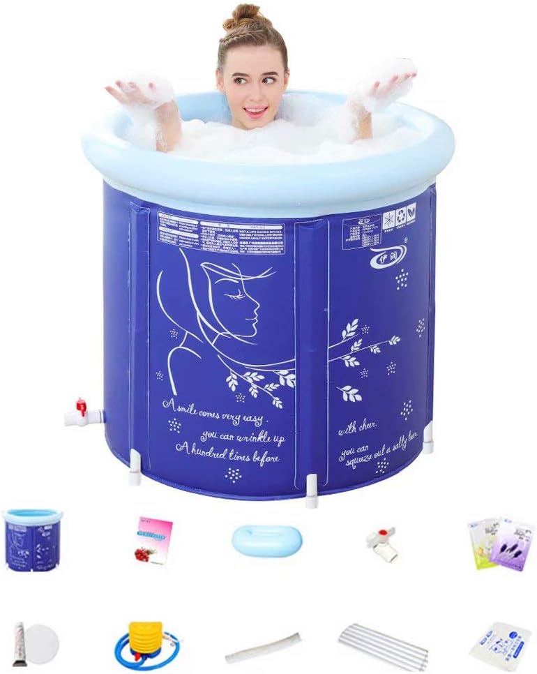 XUELIANG Folding tub bath barrel adult tub inflatable bath thicker plastic bucket bath tub